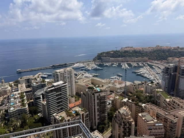 Vue sur le port de Fontvieille et Monaco depuis les étages hauts du Millefiori