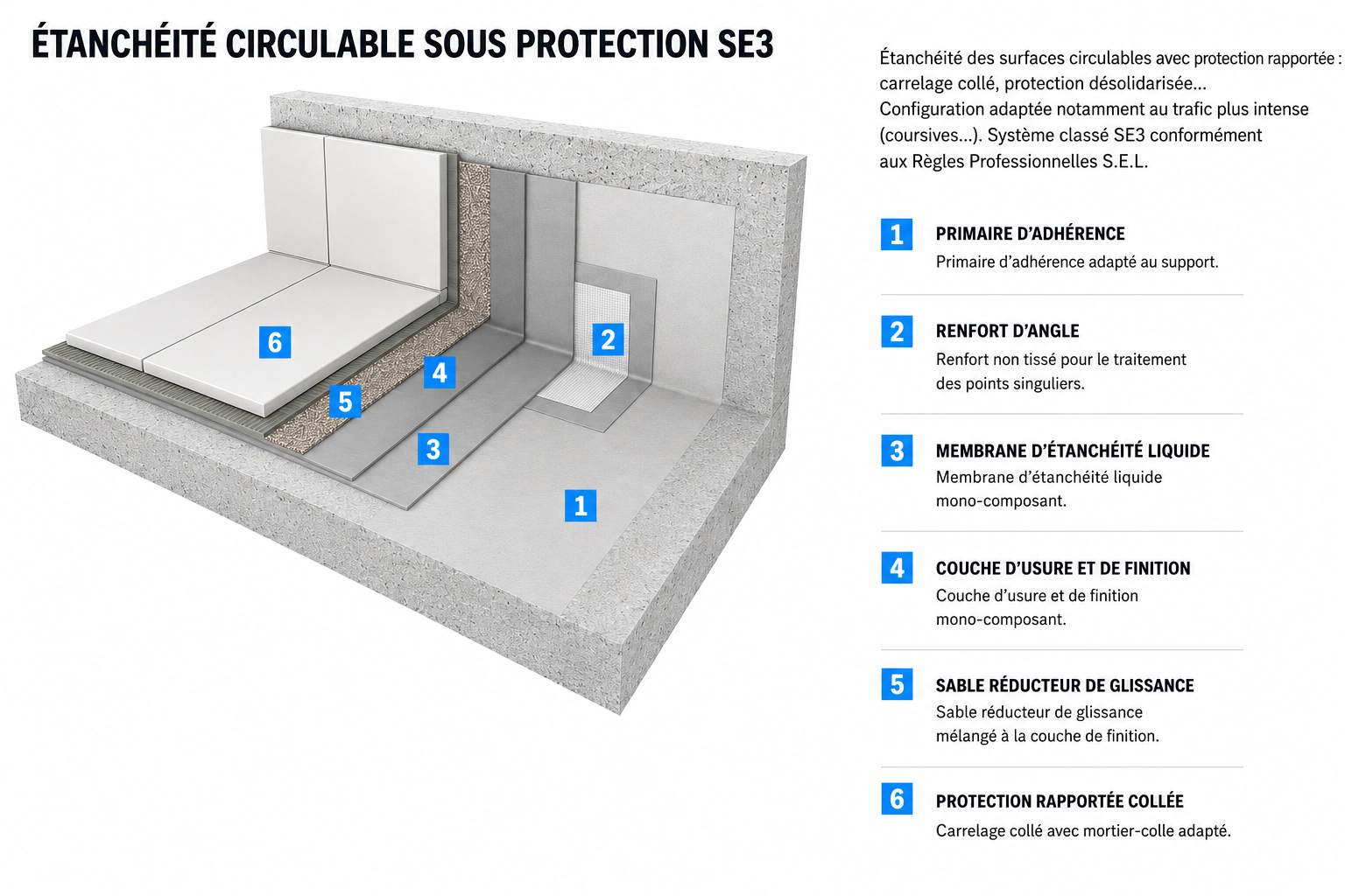 SEL — Étanchéité liquide sous protection SE3