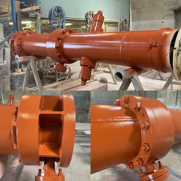 Remise en peinture industrielle d'un vérin guide crosse pour aménagement hydraulique, à Saint Martin de Crau proche d’Arles, après maintenance par notre partenaire Provence Hydraulique