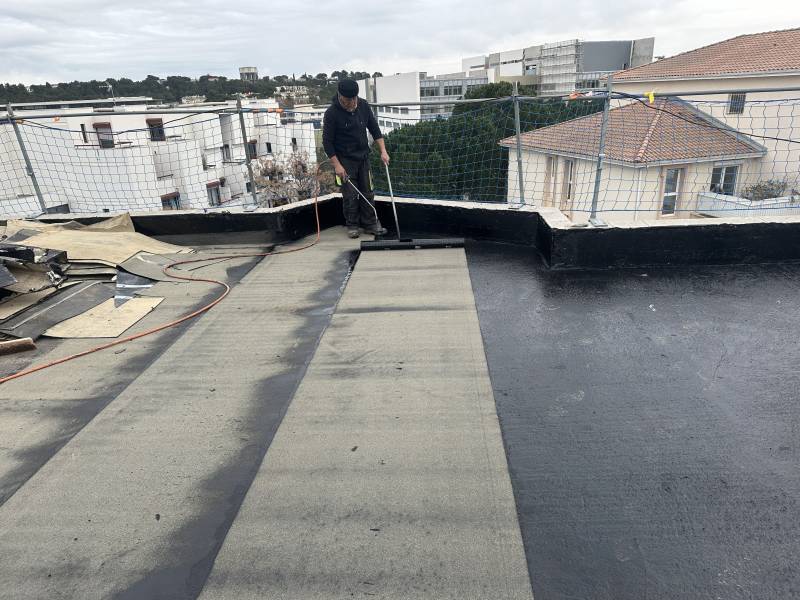 Étanchéité à Réfection des étanchéités des toitures terrasses et des terrasses à Montpellier pour le Domaine Peyre Plantade —